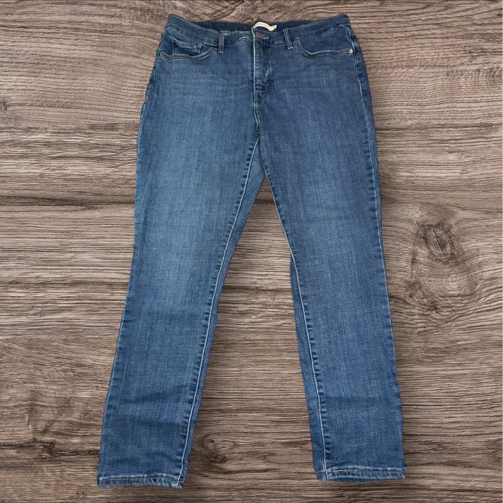 Levi Jeans Women 311 Shaping Skinny Mid-Rise‎ Tapered Leg Size 32(32x28) Blue